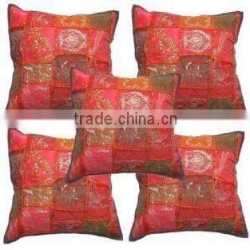 SARI PATCHWORK CUSHION COVERS,WHOLESALE LOTS CHEAP CUSHION COVERS INDIA