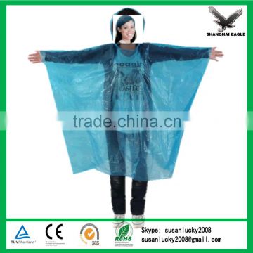 Plastic Emergency LDPE promotional adult rain poncho