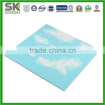 Blue sky hot stamping 595x595 pvc ceiling and wall panel