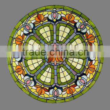 P-7 Round Stained Glass Panel Tiffany Style Windows Wholesale China Tiffany photo-2