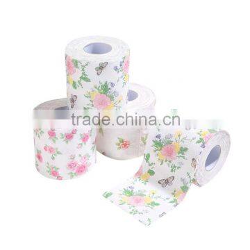 custom printed patterned toilet tissue paper roll