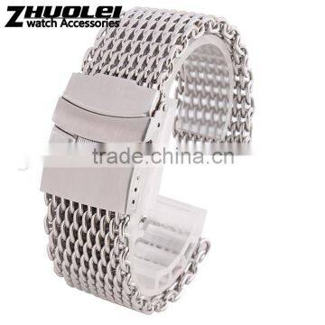 Milanese Classic Buckle Stainless Steel Watchband 24mm