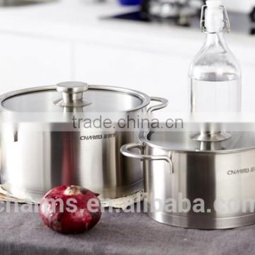 Stainless steel cooking pan with compound bottom&Stainless steel cookware&Stainless Steel Soup Pot with Cover/Induction pot