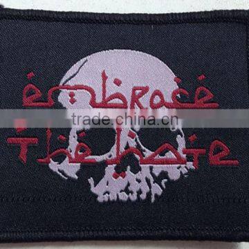 Skull Woven Embroidery Hook and Loop on Patches
