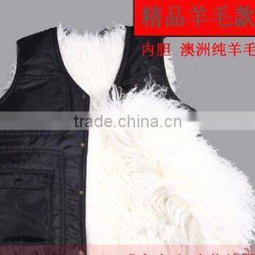 The winter cotton wool vest vest Fur Real Fur Vest male sheepskin vest thick warm