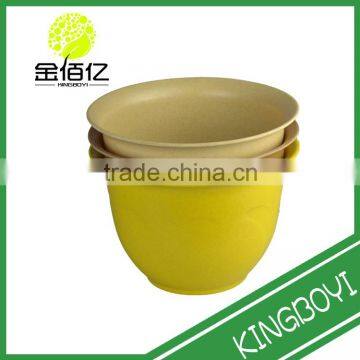 Eco cheap small round style bamboo fiber planters customized bamboo plant pot