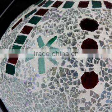 Snowman Shape Mosaic Glass Hanging Lantern for Christmas Outdoor Decoration photo-5