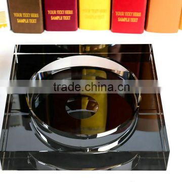 Wholesale glass plating crystal ashtray & Engagement Souvenirs plating crystal ashtray