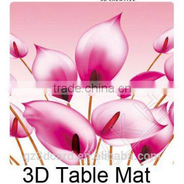 Lenticular table mat / Promotional 3D print lenticular coaster pad/good quality 3D table mat