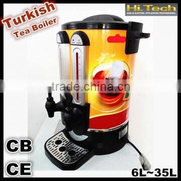 Two tap turkish stainless steel tea maker tea boiler water boiler tea urn 6-35 Liters with CB&CE