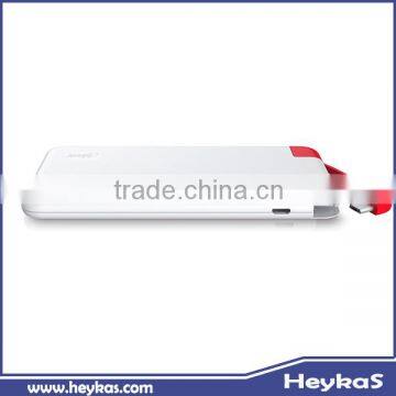 ultra slim universal power bank with micro and usb charge cable
