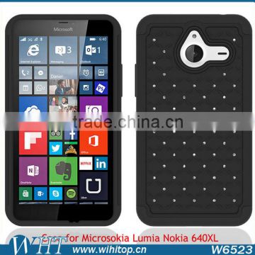 Starry Diamond Silicone+PC Phone Cover for Nokia Lumia 640 XL, Shockproof for Lumia 640 XL Hybrid Case