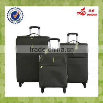 Green Spinner Wheels Nylon Trolley Luggage Factory Luggage Bag New Model