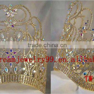 large pageant rhinestone princess crown