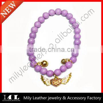 Hot Fashion Jewelry kids Glass Beaded Bracelet with angle KID014