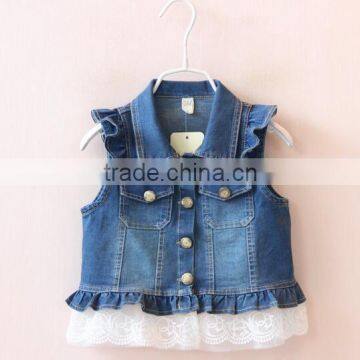 2016 girls jeans lace waistcoat clothes