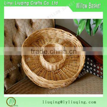 Hand Woven Wicker Chips and Salsa Basket Wicker Round Wine Basket wicker hamper basket