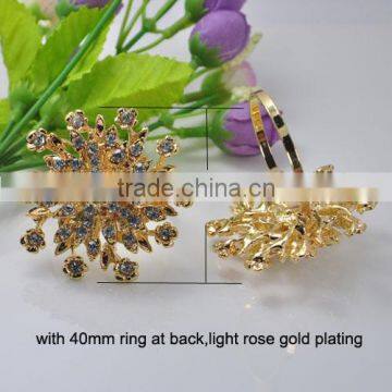 (M0679-ring) 100pcs/lot ,Wedding Flower Rhinestone Napkin Rings,55mm Diameter ,40mm Ring ,nickle or Light Rose Gold Plating photo-2