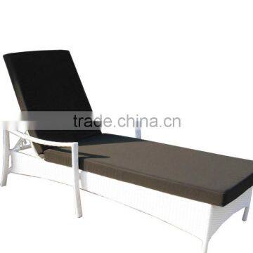 Aluminum Rattan Adjustable Chaise With Cushions