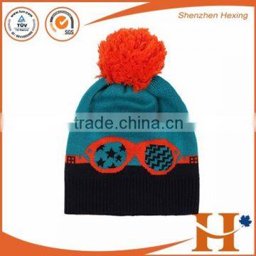 Fashion winter heavy knitted beanie hat for girls whole sale price