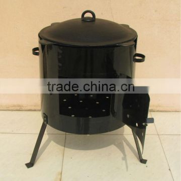 black matt steel powder coated oven for cast iron 25L Russian Kazan pot