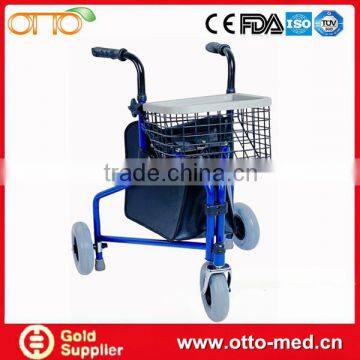 Steel european style rollator with basket