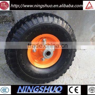 China factory of small pneumatic rubber trolley wheel 3.50-4 with steel rim