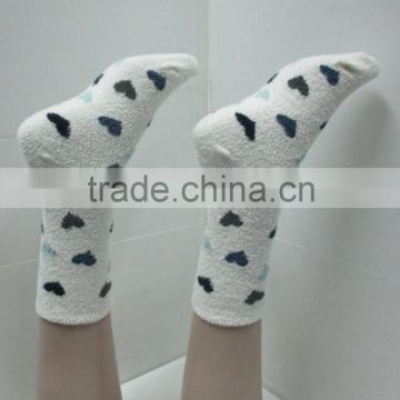 Cute heart suede sleep warm socks