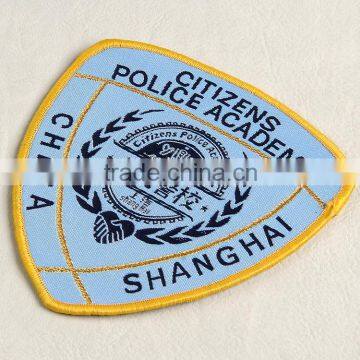 Zhejiang Weaving Label Factory Customs Woven Brand Badge Police Department Uniform Clothing