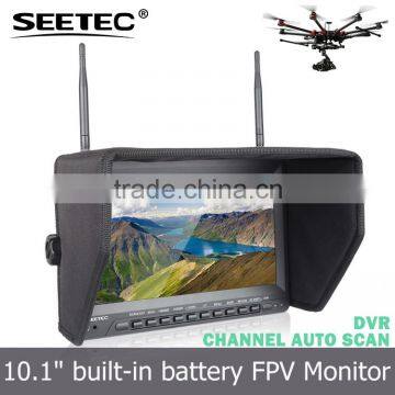 Uav aerial lcd 10.1 inch dji flight controller fpv monitor portable dvr 5.8g quadcopter
