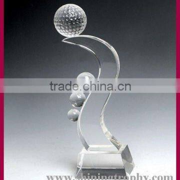 unique design crystal golf trophy awards collections for corperation souvenir/gifts