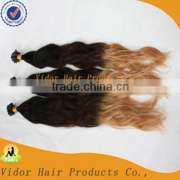 Hot Selling Regular Wave Flat Tip Cheap Omber Hair Extensions