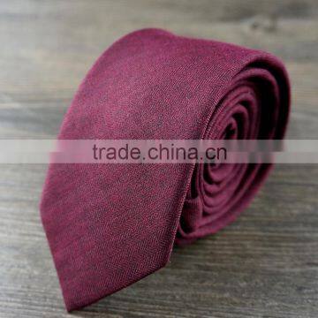 Wool Blend Downtown Solid Burgundy Tie