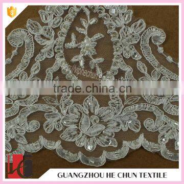 HC-2290-1 Hechun White Whole Sale Bead Raschel Lace Bridal Trim photo-4