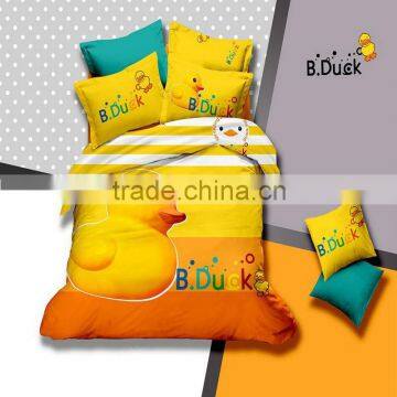 hot sale wholesale 100% cotton lovely cartoon animal duck printed kids babies bedding set