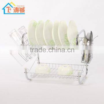 17' RG6022 Double Plastic Tray Kitchen Cabinet Dish Rack photo-2