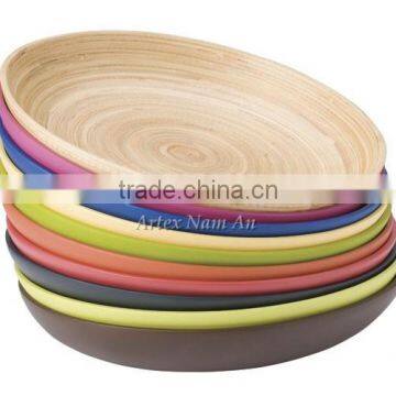 Round Spun Bamboo Plate