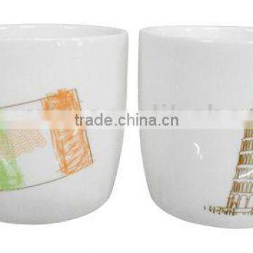 2013 ceramic mug with handle and plastic cup with handle