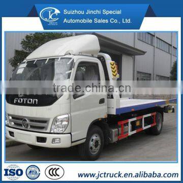 Foton flat board type right hand dump wrecker truck, 3ton wrecker tow truck for sale