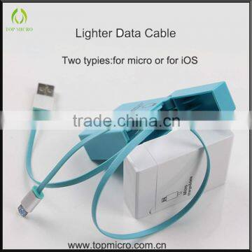 Retractable Rechargeable Lighter Charged for iphone/Micro USB Data Cable