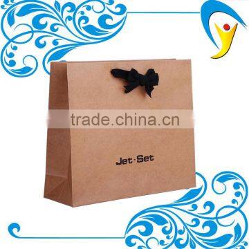 Custom China Factory Made Cheap Handle Brown Kraft Paper Bag with Logo Printing