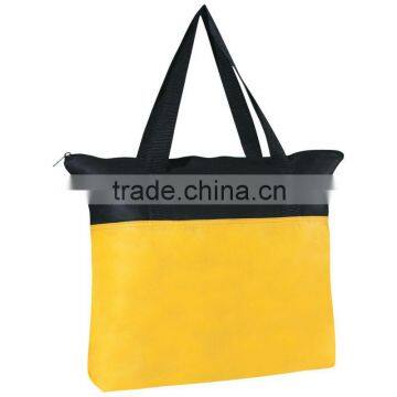 Non-Woven Zippered Tote Bag-Yellow