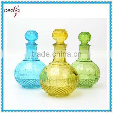 high-grade cheap beautiful spray color mouth blown glass decanters                        
                                                Quality Choice