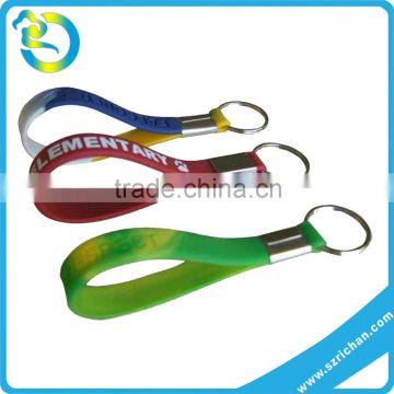 Fashion Custom Soft silicone rubber bangle keychain silicone letters keychain