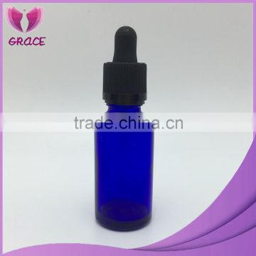 Factory supplier 30ml boston round eliquid glass dropper bottles blue essential oil glass bottle