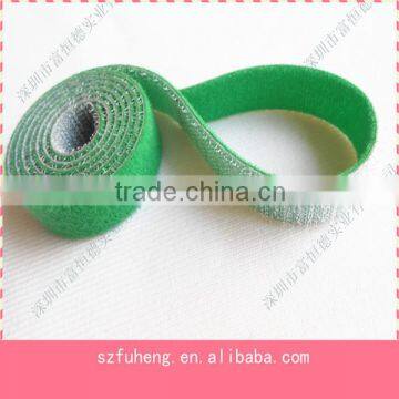 good quality green back to back cable tape / hook loop tie