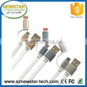2 in 1 usb charging cable and sync data for Iphones and Android smartphones