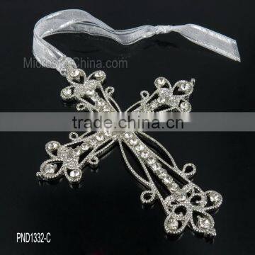 71*92mm Goldplated Fashion Wholesale Rhinestone Cross Pendant photo-2