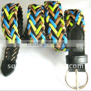 Braided leather belt