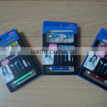 LED Flashing Earphone / LED Flash Earphone / led light earphones